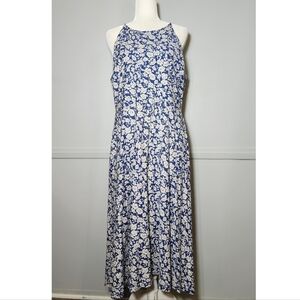 Chaps | Cotton Maxi Floral Halter Flowy Dress